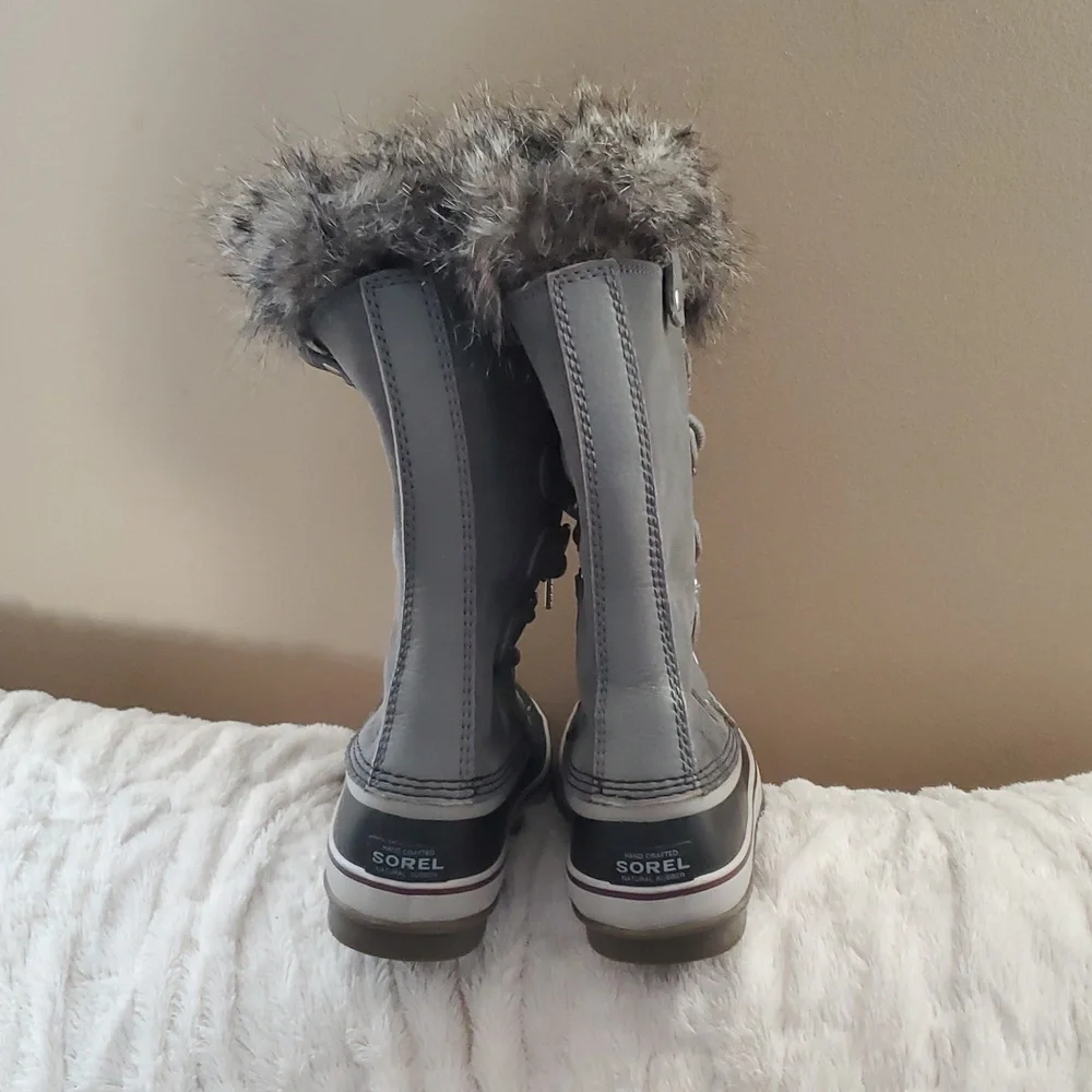 SOREL Joan of Arctic Insulated Waterproof Winter Boots In Quarry Gray Size 8.5